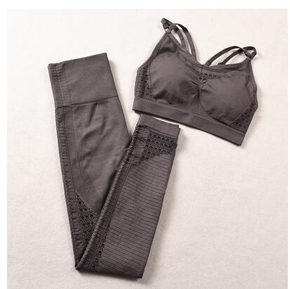 Seamless High-Waist Yoga Pants & Sports Bra Set